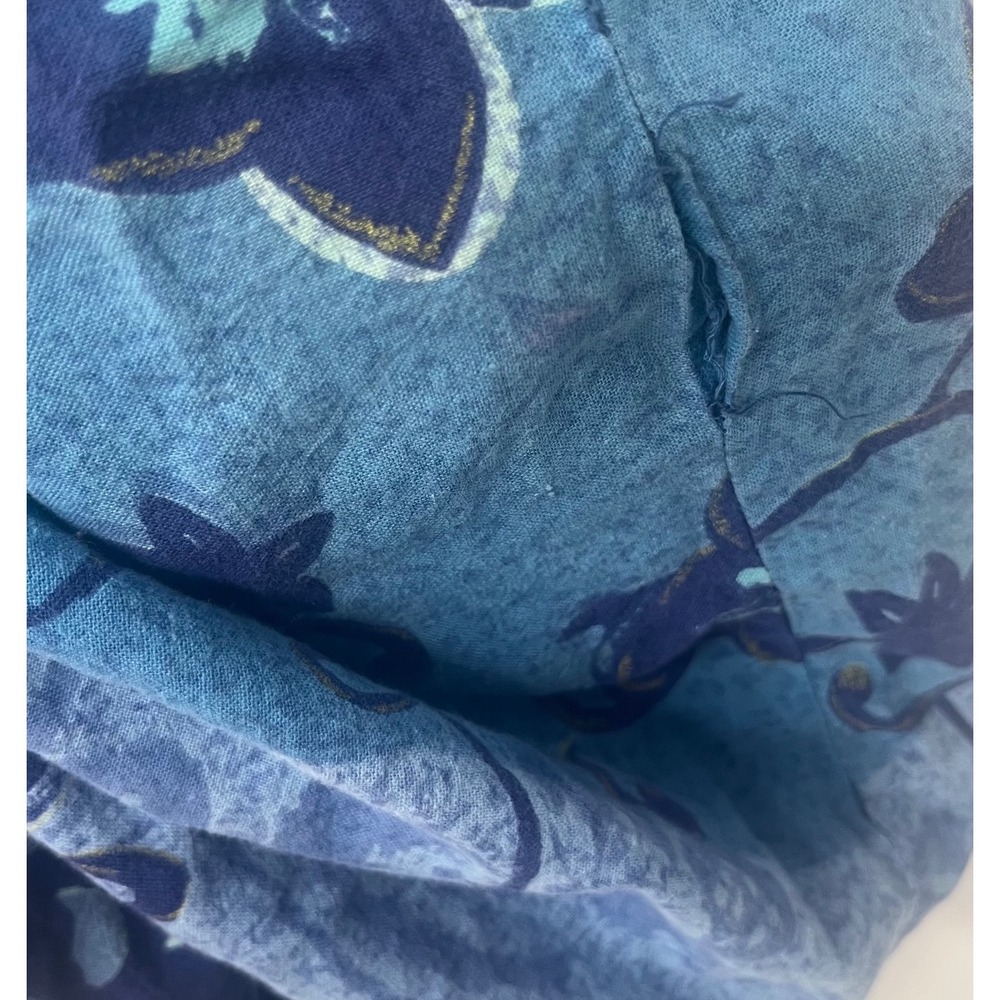Vintage Floral House Dress Womens XS Blue Cotton Muu Muu Lounger Boho - Picture 10 of 11